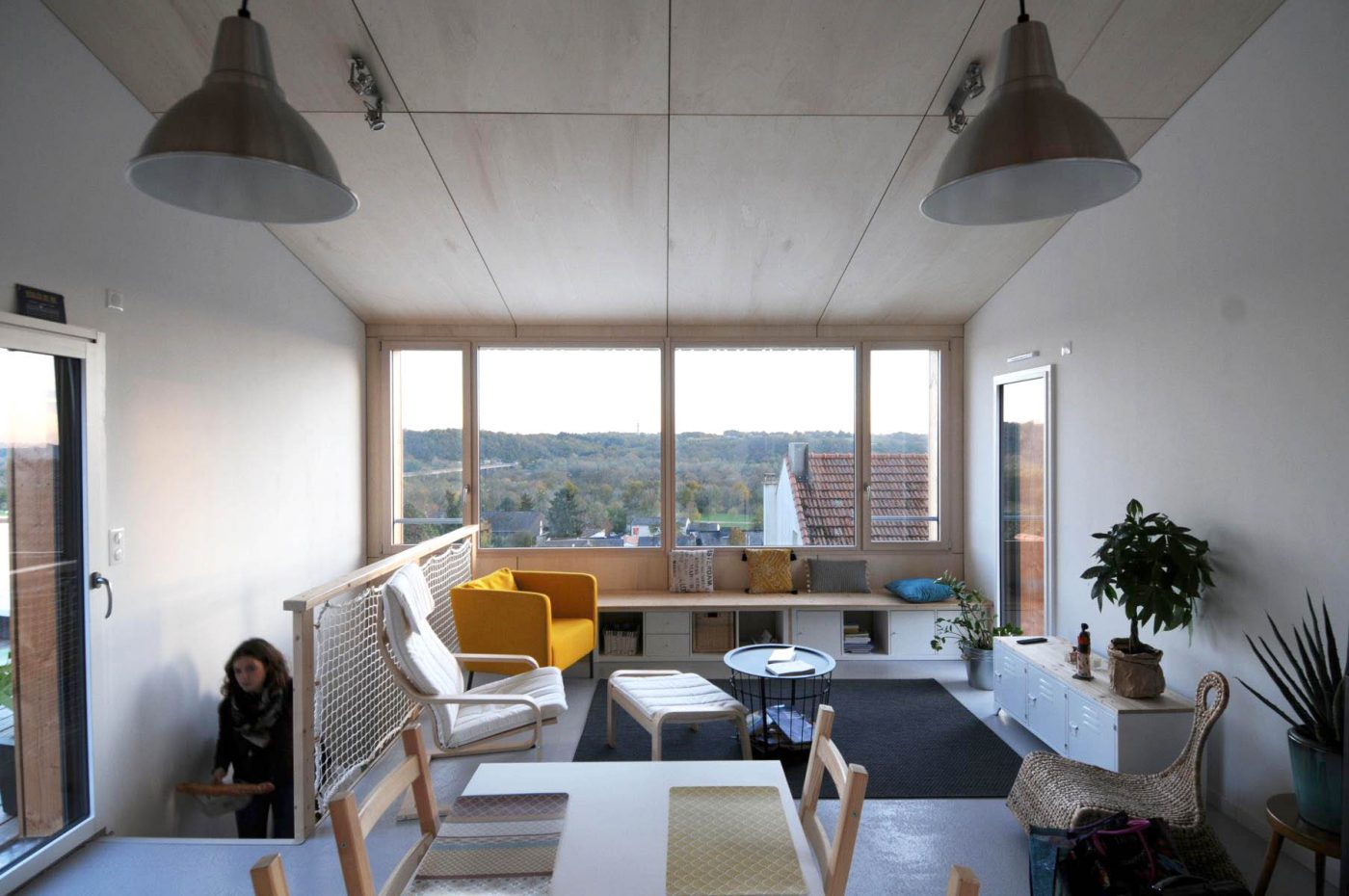 Parement bois peuplier et menuiserie bois aluminium