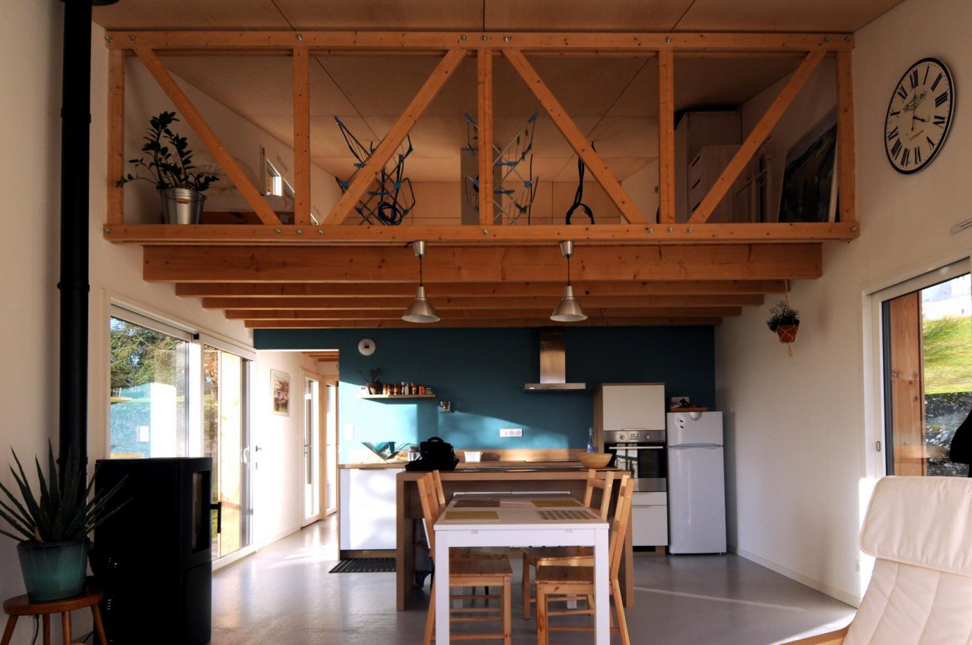 Parement bois peuplier et garde corps en douglas