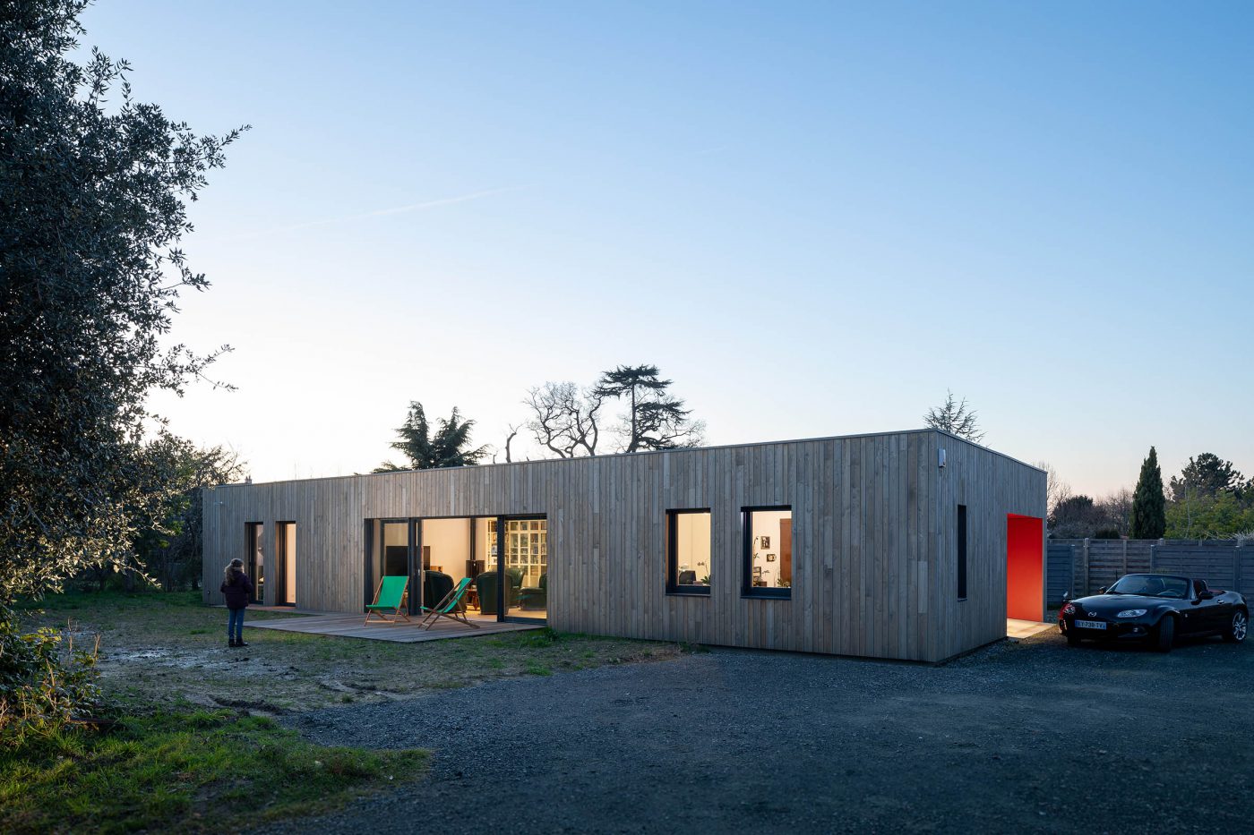 Maison passive bardage chataignier