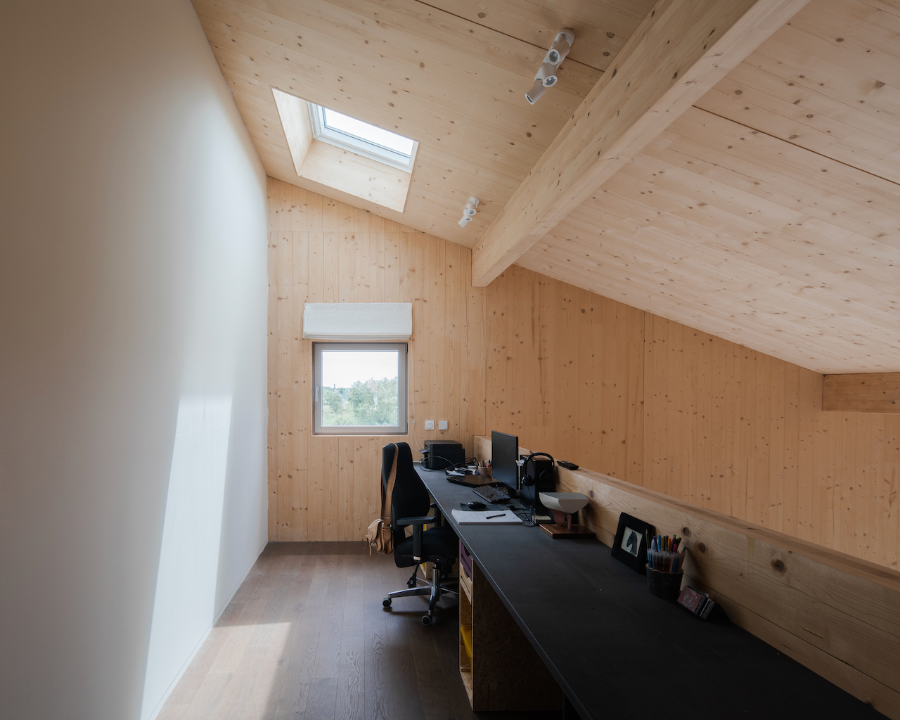 Mezzanine dans maison bois CLT