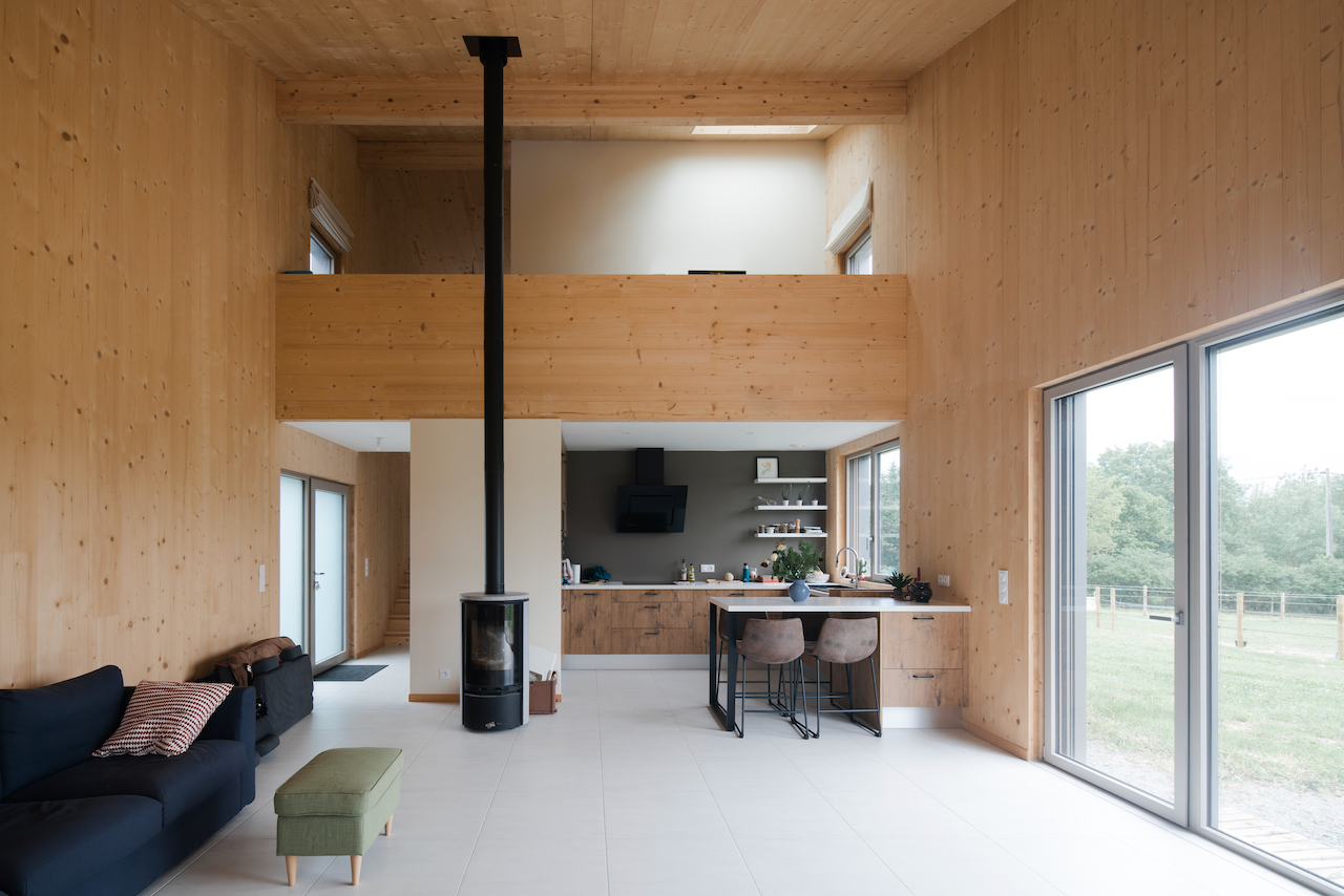 Intérieur maison bois CLT